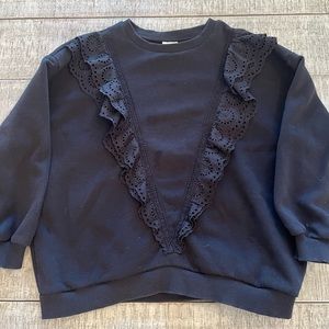 ZARA Sweatshirt with Lace Detail